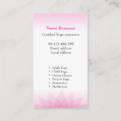 YOGA trainer Visitekaartje (Achterkant)