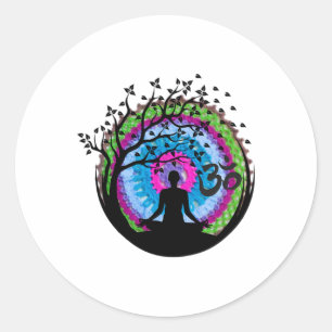 Yoga Tree Haak Om Mandala,breien En Naaien Y Ronde Sticker