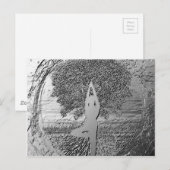 Yoga Tree of Life in Chrome Briefkaart (Voorkant / Achterkant)