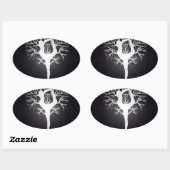 Yoga Tree Ovale Sticker (Vel)