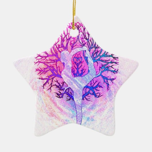 Yoga Tree Pastel Rainbow Keramisch Ornament (Voorkant)