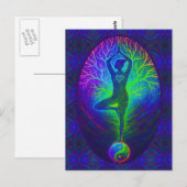 Yoga Tree Peace Rainbow Briefkaart (Voorkant / Achterkant)