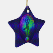 Yoga Tree Peace Rainbow Keramisch Ornament (Rechts)