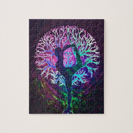 Yoga Tree Peace-regenboog Legpuzzel (Verticaal)