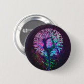Yoga Tree Peace-regenboog Ronde Button 5,7 Cm (Voorkant /achterkant)