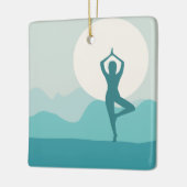 Yoga Tree Pose-kerstversiering Keramisch Ornament (Links)