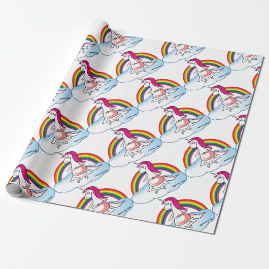 Yoga Unicorn Cadeaupapier (Uitgerold)