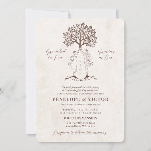 Yoga Union Koppel - Mindful Tree Pose Kaart (Voorkant)