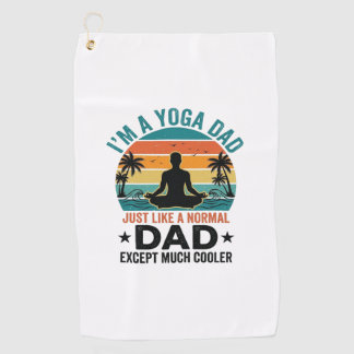 Yoga Vader Vintage Zonsondergang Grappig Vader Shi Golfhanddoek