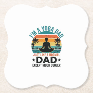 Yoga Vader Vintage Zonsondergang Grappig Vader Shi Kartonnen Onderzetters