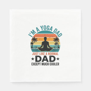 Yoga Vader Vintage Zonsondergang Grappig Vader Shi Servet