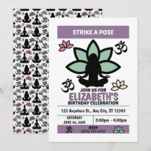 Yoga Verjaardagsfeest Uitnodiging