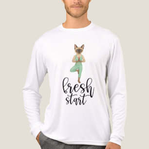 Yoga Verjaardagsfeest voor Siamese Kattenliefhebbe Tri-Blend Shirt
