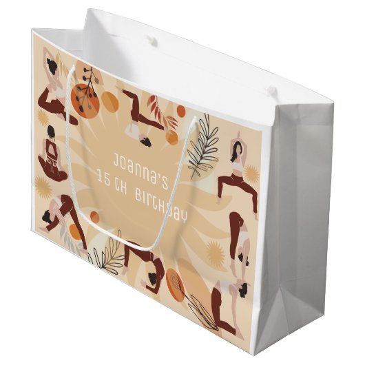 Yoga verjaardagsfeestje groot cadeauzakje (Voorkant Gekanteld)