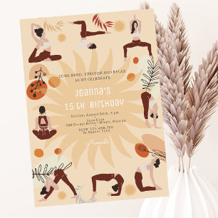 Yoga verjaardagsfeestje kaart