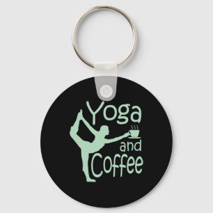 Yoga voor vrouwen met gezegden Yoga en koffie Sleutelhanger