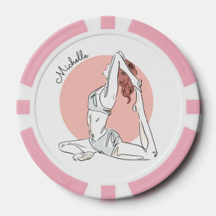 Yoga Vrouw aangepaste naam poker chips