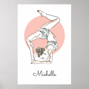 Yoga Vrouw aangepaste naam poster