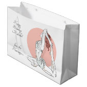 Yoga Vrouw aangepaste tekst cadeau zak Groot Cadeauzakje (Voorkant Gekanteld)