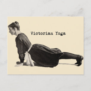 Yoga Vrouw Up Dog Antiek Briefkaart