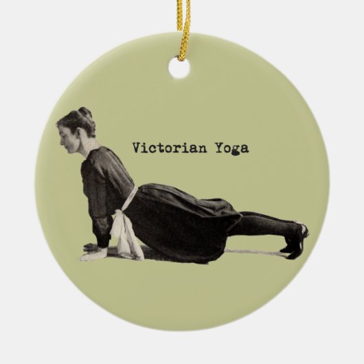  Yoga Vrouw Up Dog Antiek Keramisch Ornament (Voorkant)