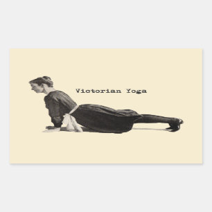 Yoga Vrouw Up Dog Antiek Rechthoekige Sticker