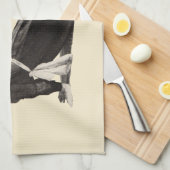  Yoga Vrouw Up Dog Antiek Theedoek (Quarter Fold)