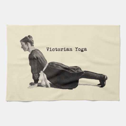  Yoga Vrouw Up Dog Antiek Theedoek (Horizontaal)
