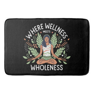 Yoga Waar Welzijn En Geheel Samenkomen Badmat
