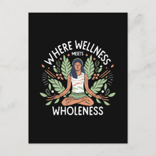 Yoga Waar Welzijn En Geheel Samenkomen Briefkaart