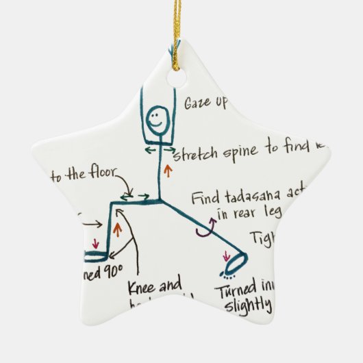 Yoga Warrior 1 Keramisch Ornament (Voorkant)