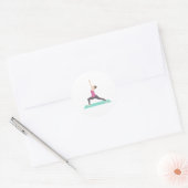 Yoga Warrior Pose Ronde Sticker (Envelop)