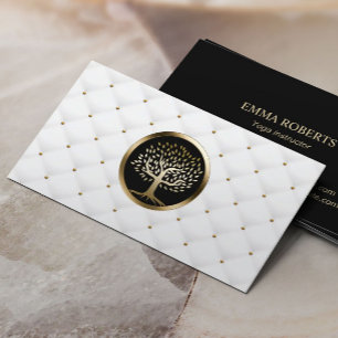 Yoga Wellness Health Spa Modern Gold Tree Visitekaartje