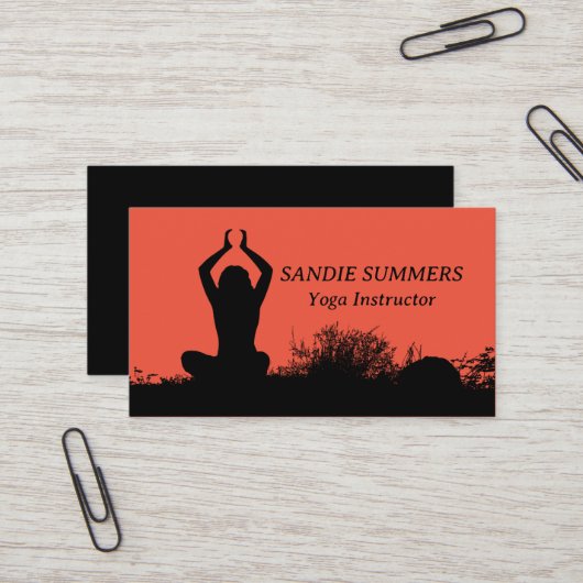Yoga Wellness Instructeur Carte de visite de médit (Devant/Arrière en situation)