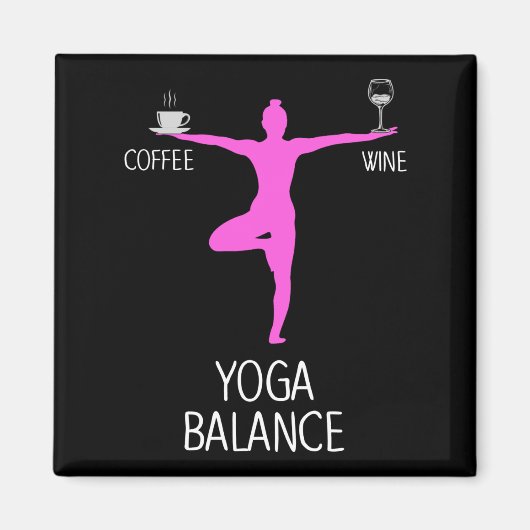 Yoga Wine en Coffee Lover Magneet (Voorkant)