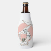Yoga Woman, aangepaste naam flessenkoeler Flesjeskoeler (Fles Voorkant)