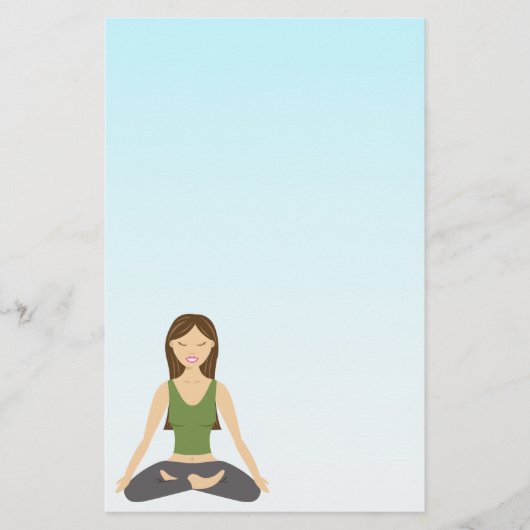 Yoga Woman in Lotus Pose Briefpapier (Voorkant)
