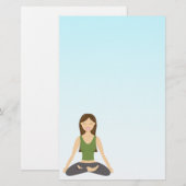 Yoga Woman in Lotus Pose Briefpapier (Voorkant / Achterkant)