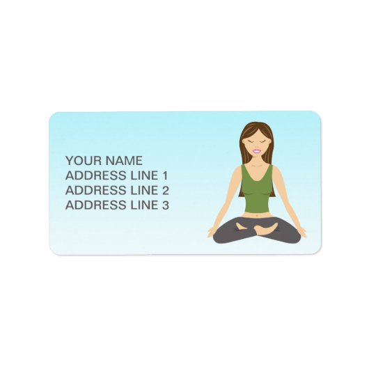 Yoga Woman in Lotus Pose Etiket (Voorkant)