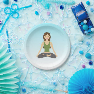 Yoga Woman in Lotus Pose Papieren Bordje
