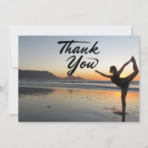 Yoga Women on Sunset Background - Hartelijk dank Bedankkaart