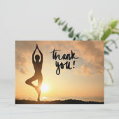 Yoga Women on Sunset Background - Hartelijk dank Bedankkaart (Staand voorkant)