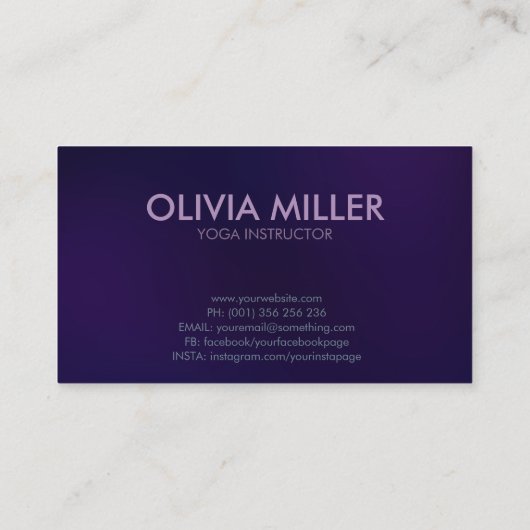 Yoga Word Art - Cool Minimal illustratie Visitekaartje (Achterkant)