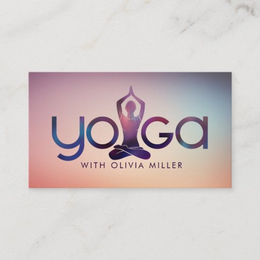 Yoga Word Art - Cool Minimal illustratie Visitekaartje (Voorkant)