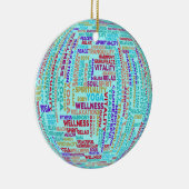 Yoga Word Cloud Ceramic Ornament (Rechts)