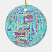 Yoga Word Cloud Ceramic Ornament (Voorkant)