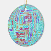Yoga Word Cloud Ceramic Ornament (Links)