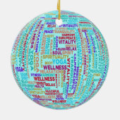 Yoga Word Cloud Ceramic Ornament (Achterkant)