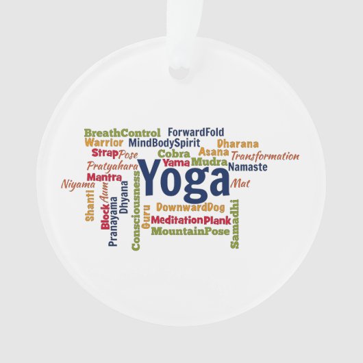 Yoga Word Cloud Ornament (voorkant)