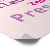 Yoga Word Cloud Pink en Gele Kleuren Poster (Hoek)
